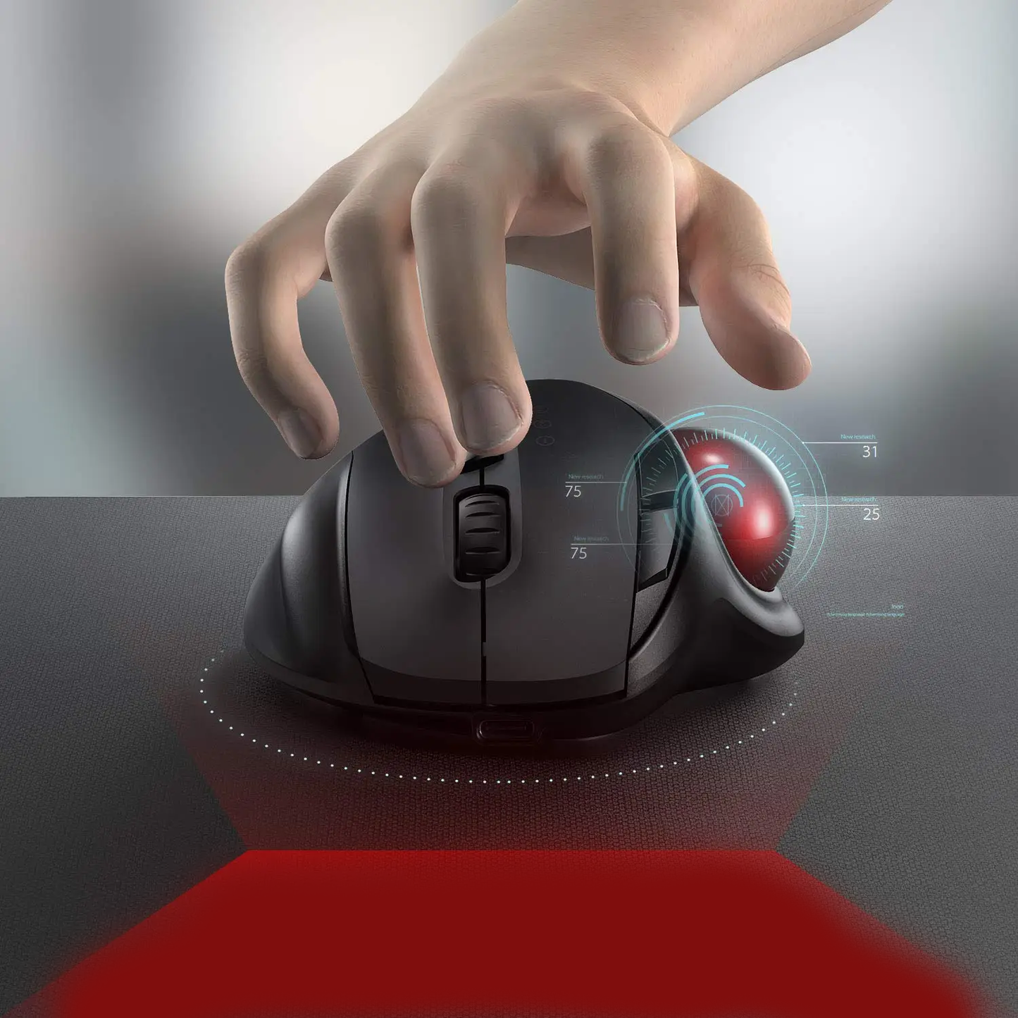 Souris sans fil ergonomique droitier noir