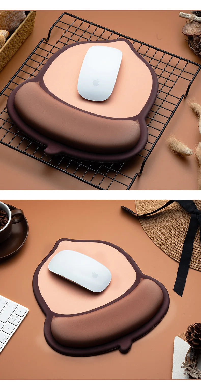 Tapis clavier souris ergonomique marron