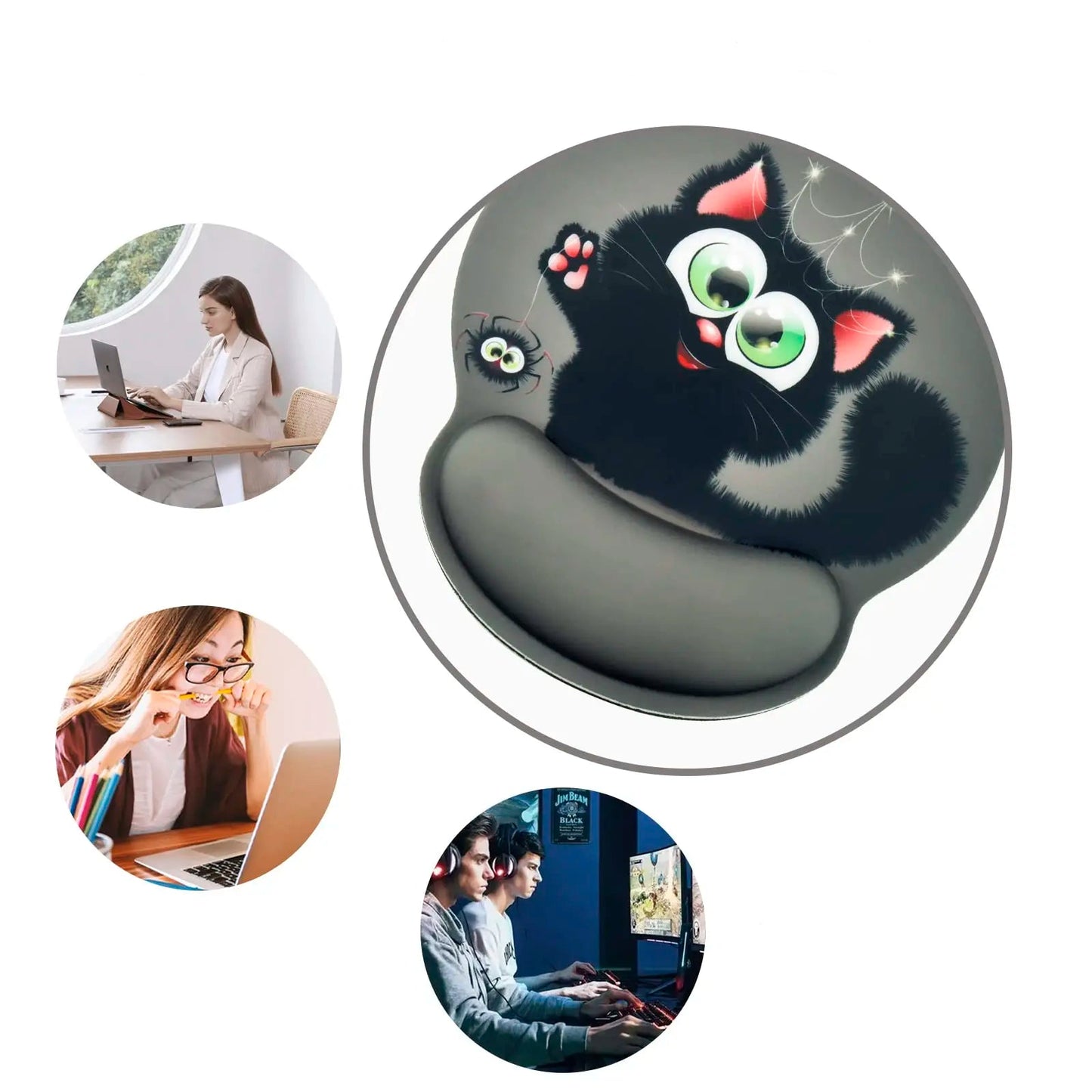 Tapis souris et clavier ergonomique blanc