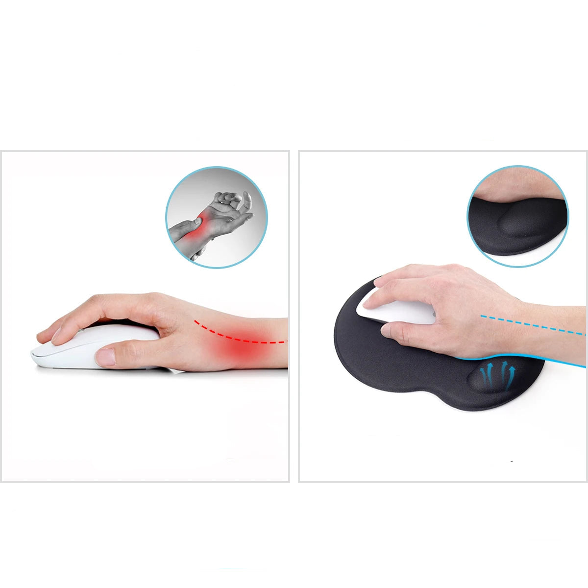 tapis clavier ergonomique noir