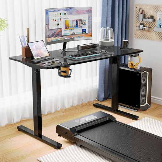 Bureau ergonomique assis debout electrique noir