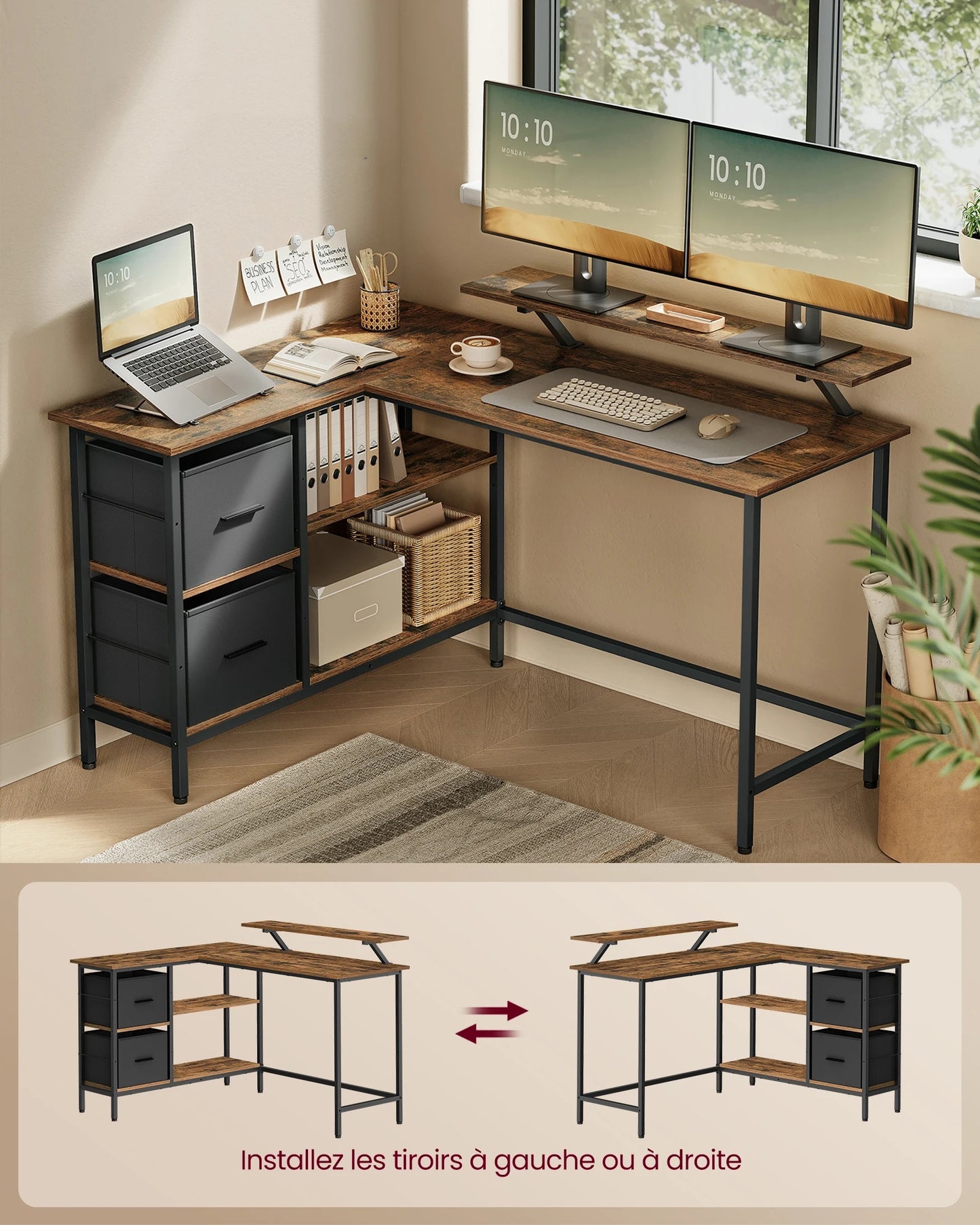 Bureau ergonomique avec rangement