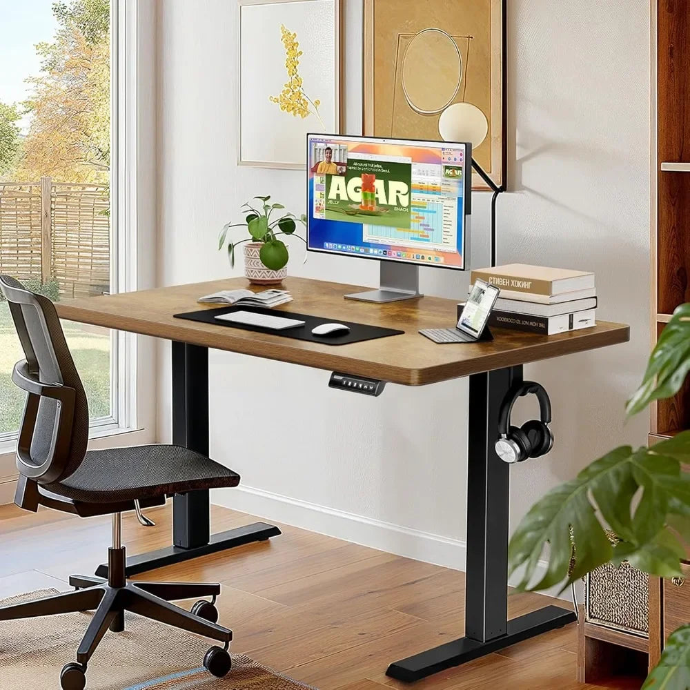 Bureau ergonomique debout marron