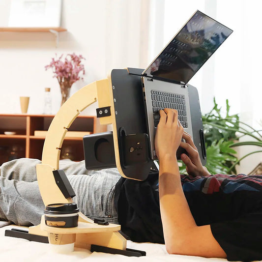 Bureau ergonomique en bois noir