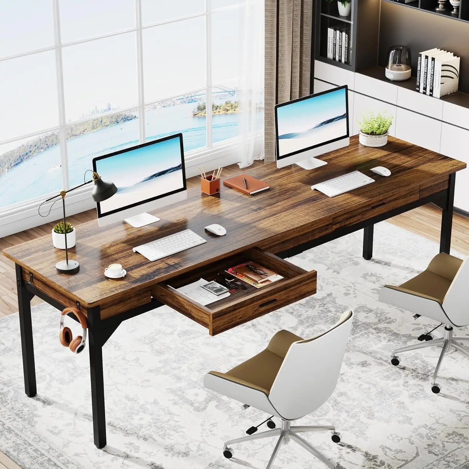 Bureau ergonomique professionnel marron