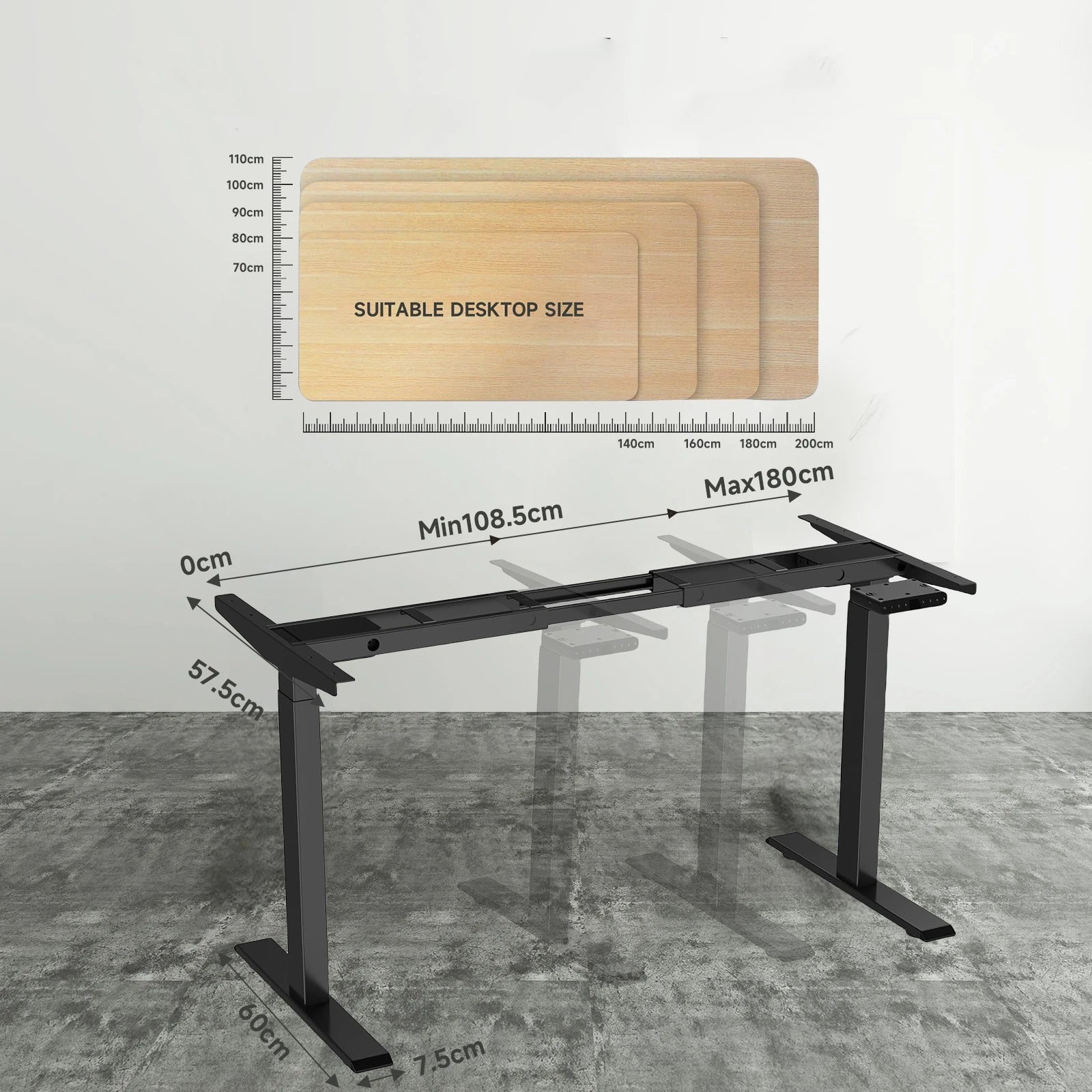 Bureau ordinateur ergonomique marron