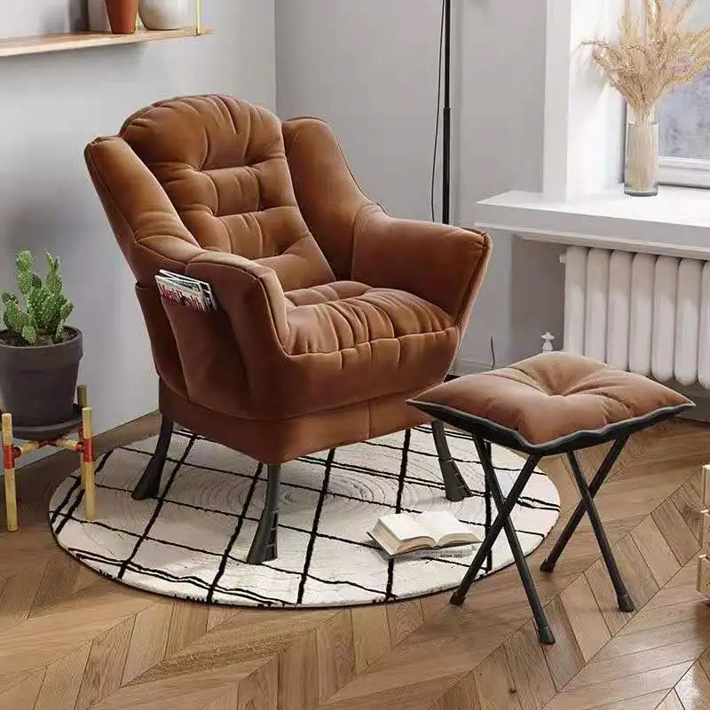 Chaise-ergonomique-repose-pied-marron