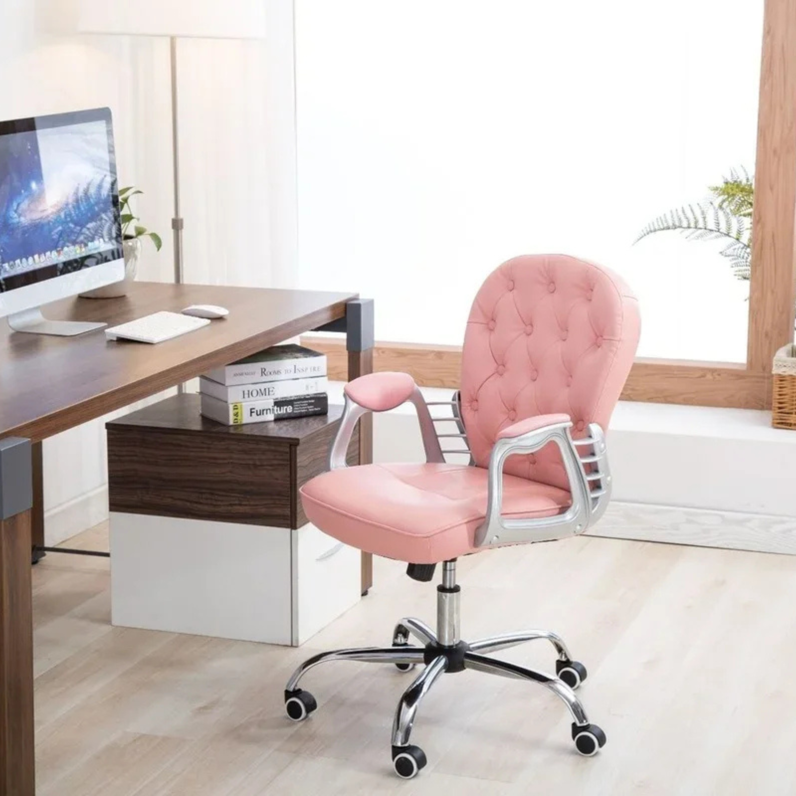 Chaise-ergonomique-rose