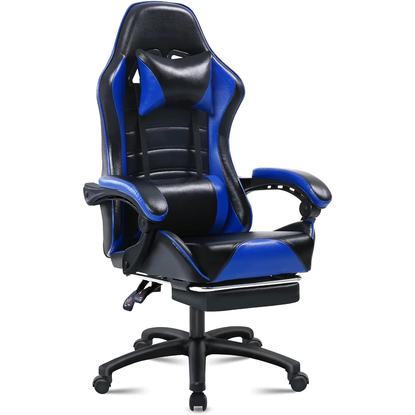 Chaise de bureau gamer ergonomique bleu