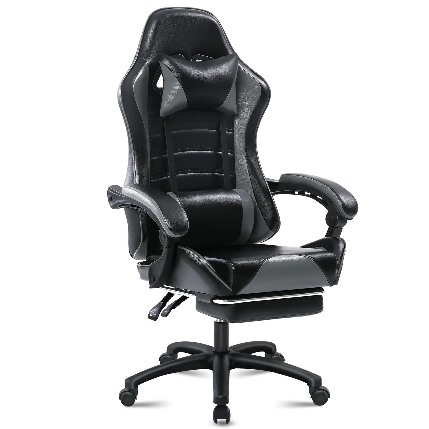 Chaise de bureau gamer ergonomique gris