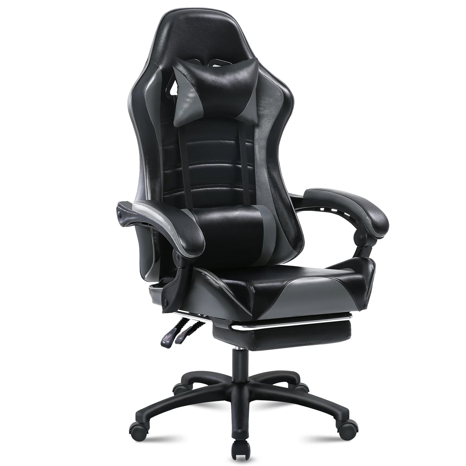 Chaise de bureau gamer ergonomique gris