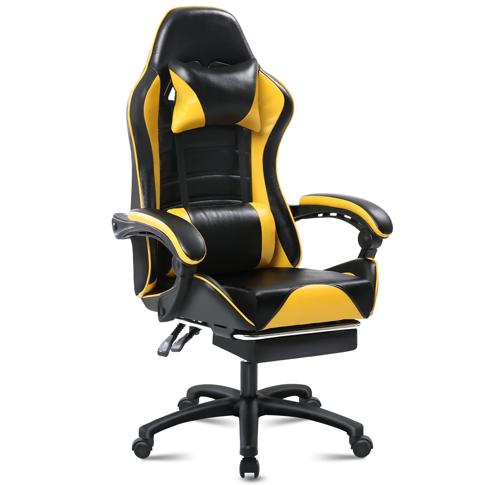 Chaise de bureau gamer ergonomique jaune
