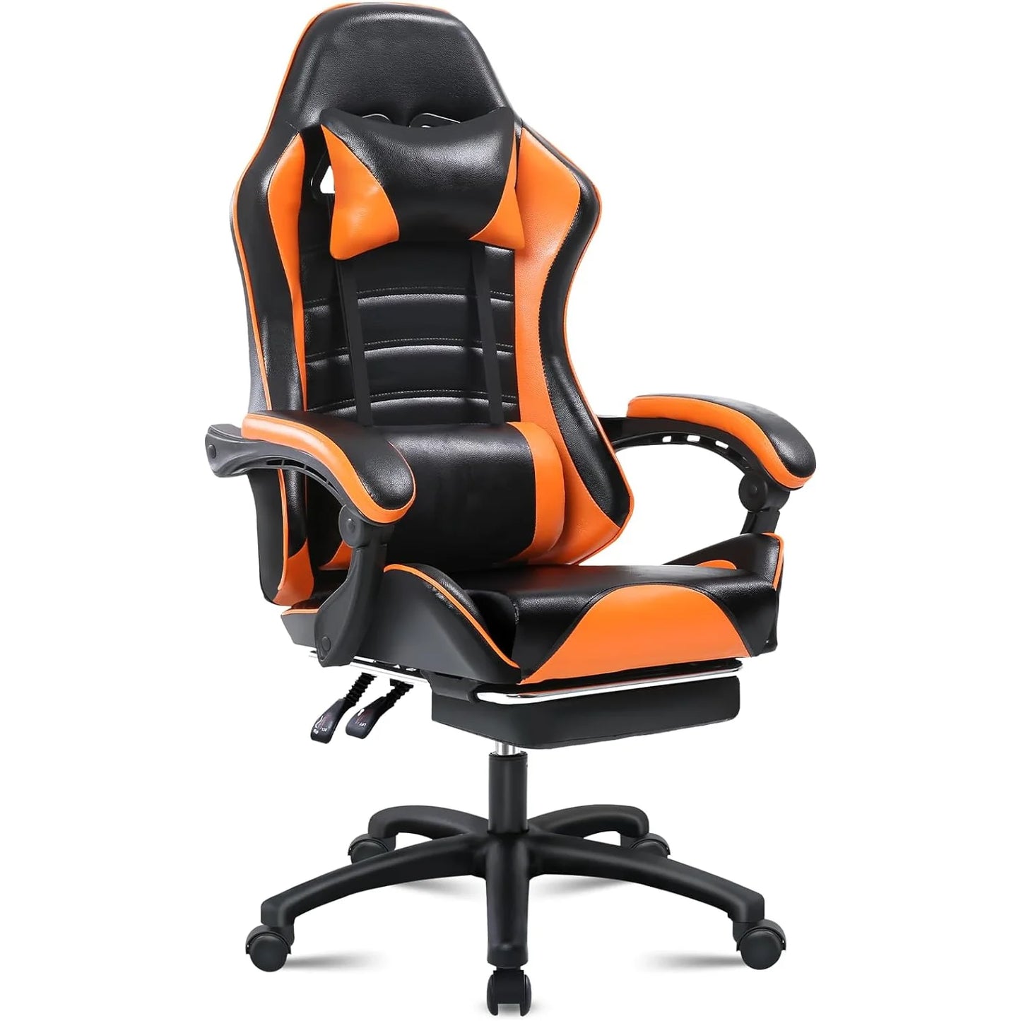 Chaise de bureau gamer ergonomique orange