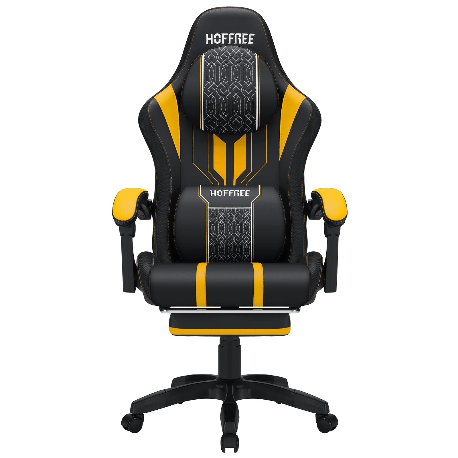 Chaise_gamer_ergonomique_jaune
