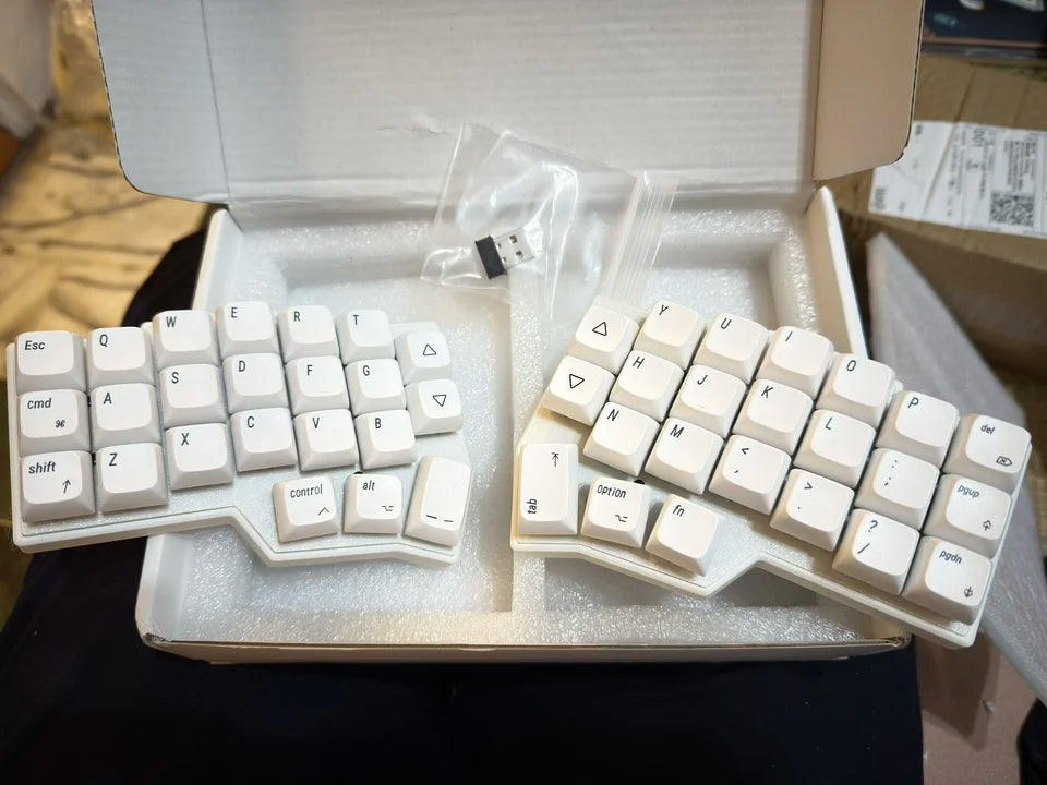 Clavier ergonomique séparé blanc