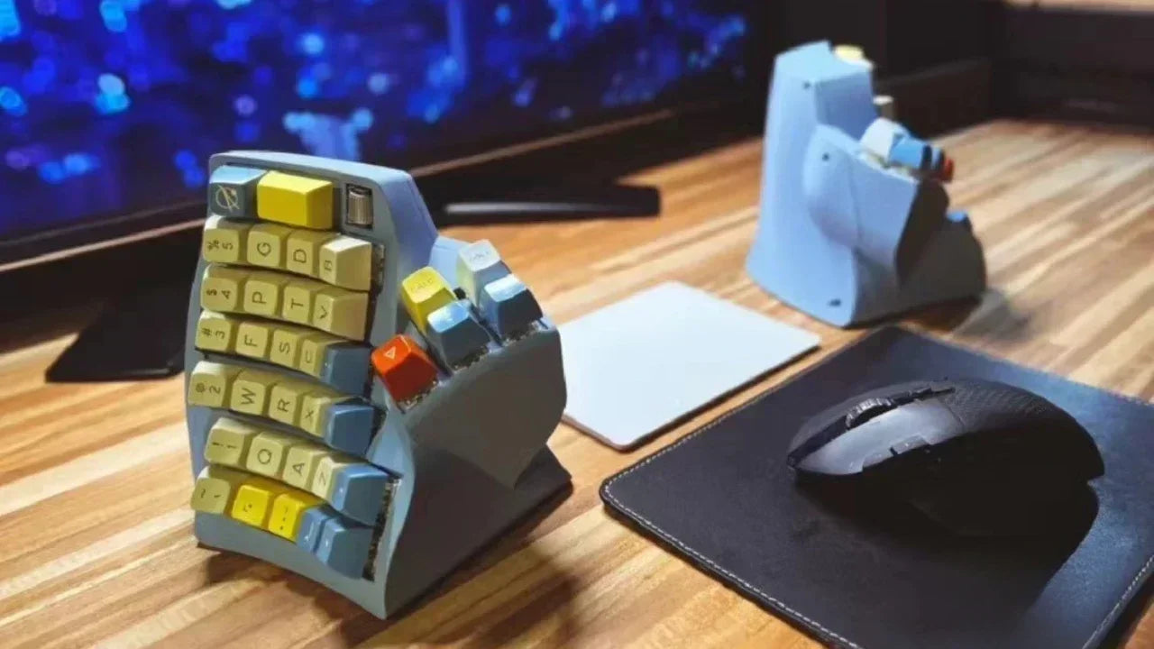 Clavier ergonomique vertical jaune