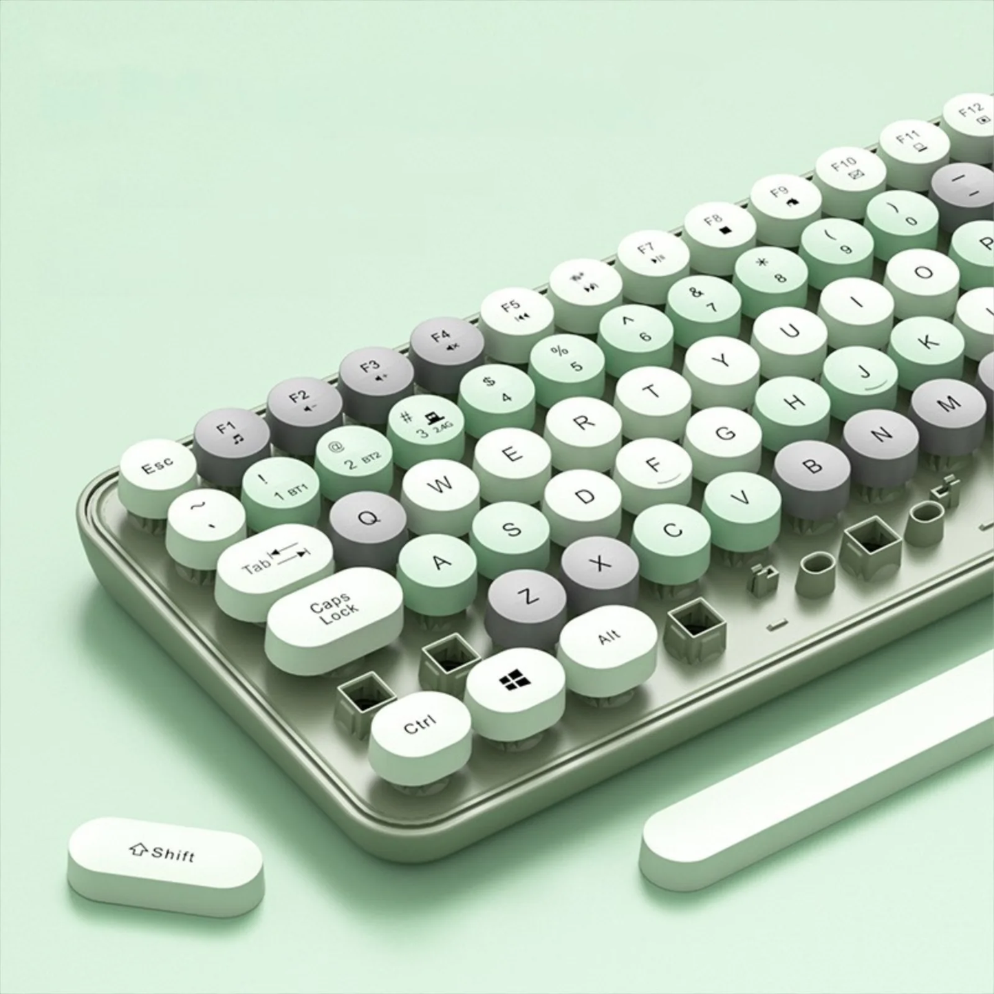 Clavier et souris sans fil ergonomique vert