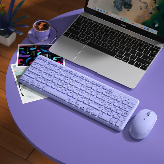 Clavier souris ergonomique violet
