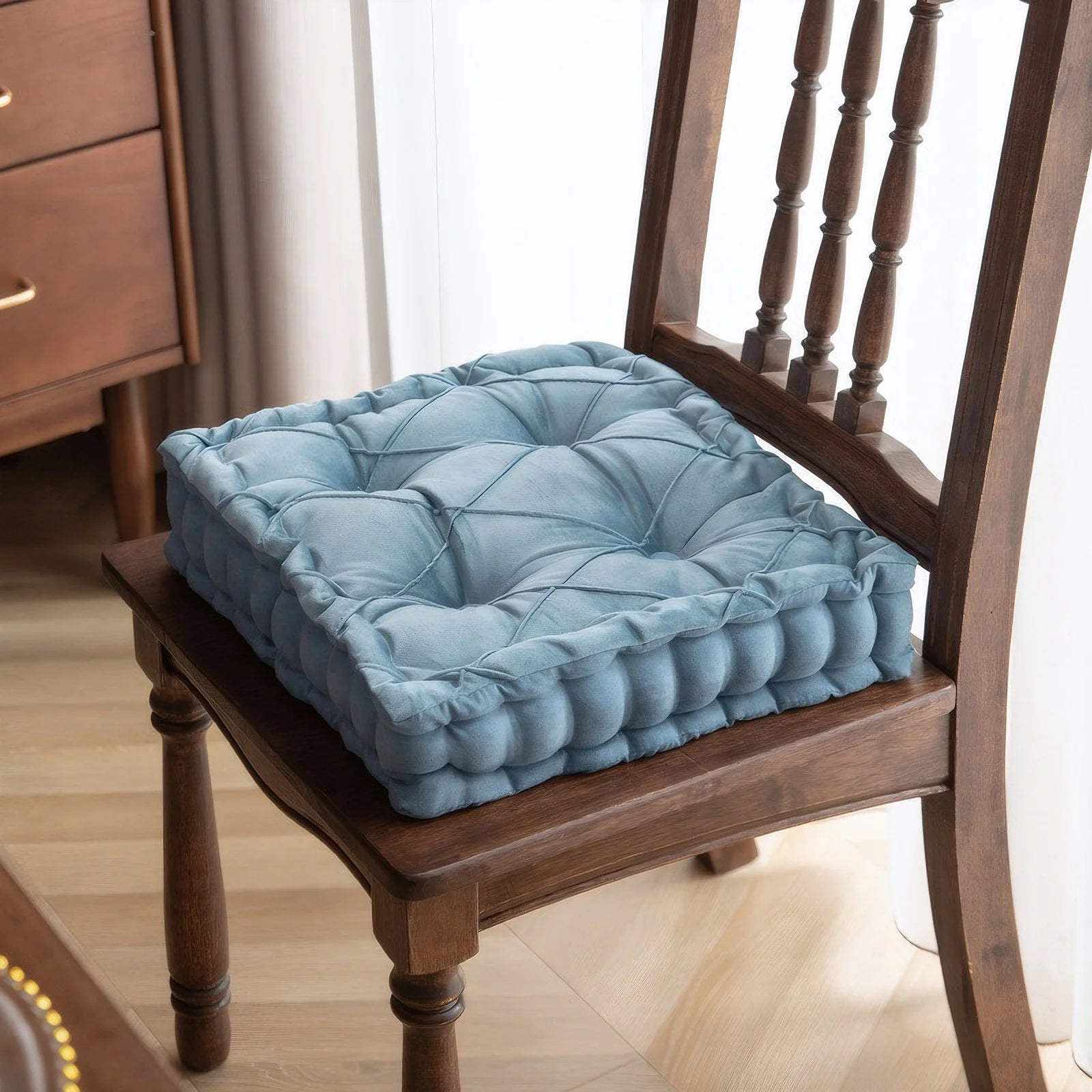 Coussin ergonomique pour chaise bleu