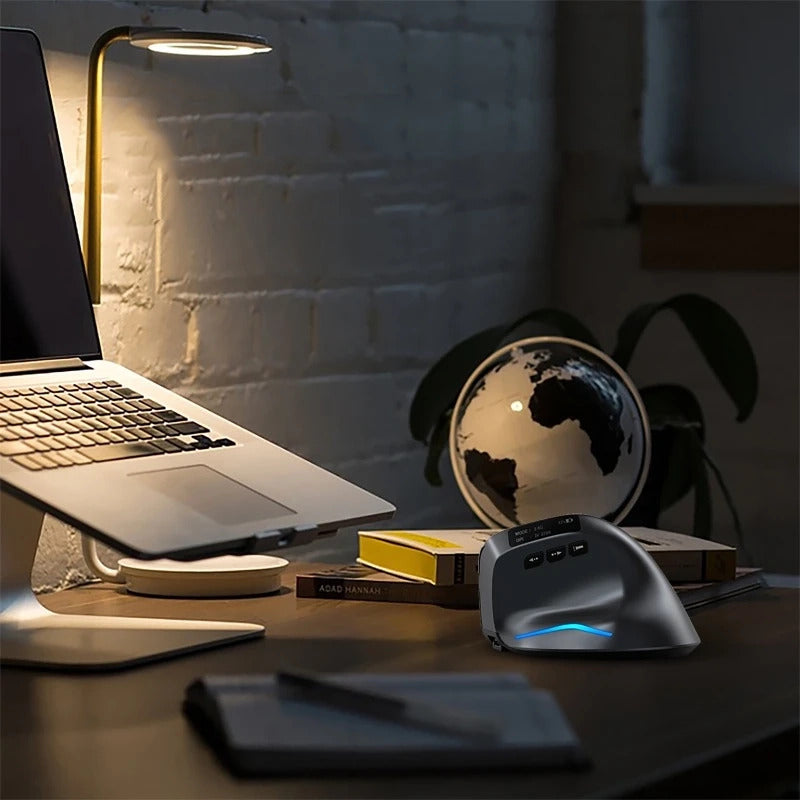 Delux souris verticale sans fil ergonomique gris