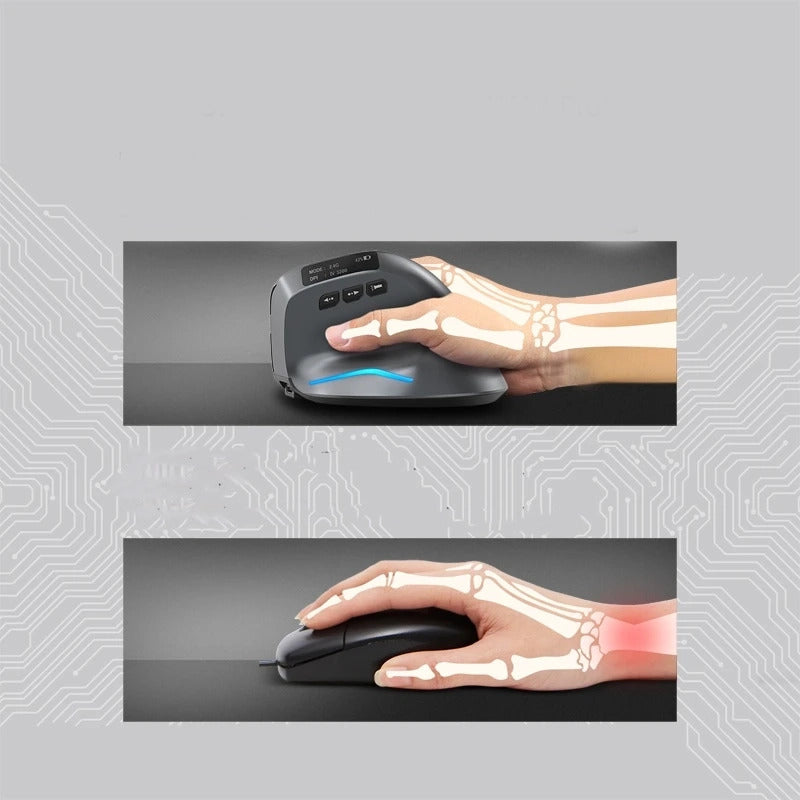 Delux souris verticale sans fil ergonomique noir