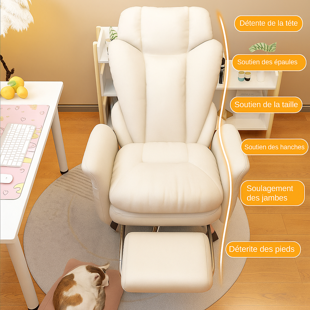 Fauteuil bureautique ergonomique blanc