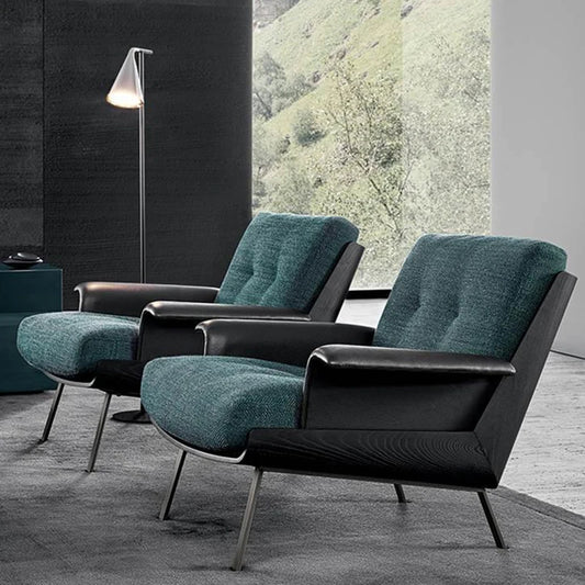 Fauteuil chaise de bureau sans roulette ergonomique azure
