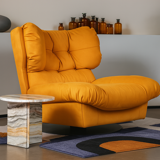 Fauteuil chaise de bureau sans roulette ergonomique orange