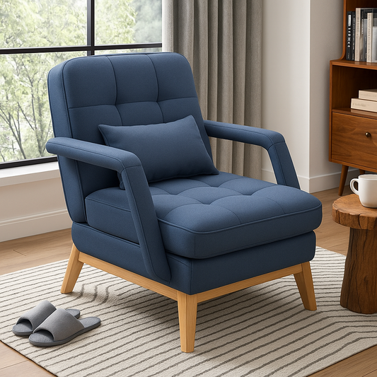 Fauteuil de bureau ergonomique dossier inclinable bleu
