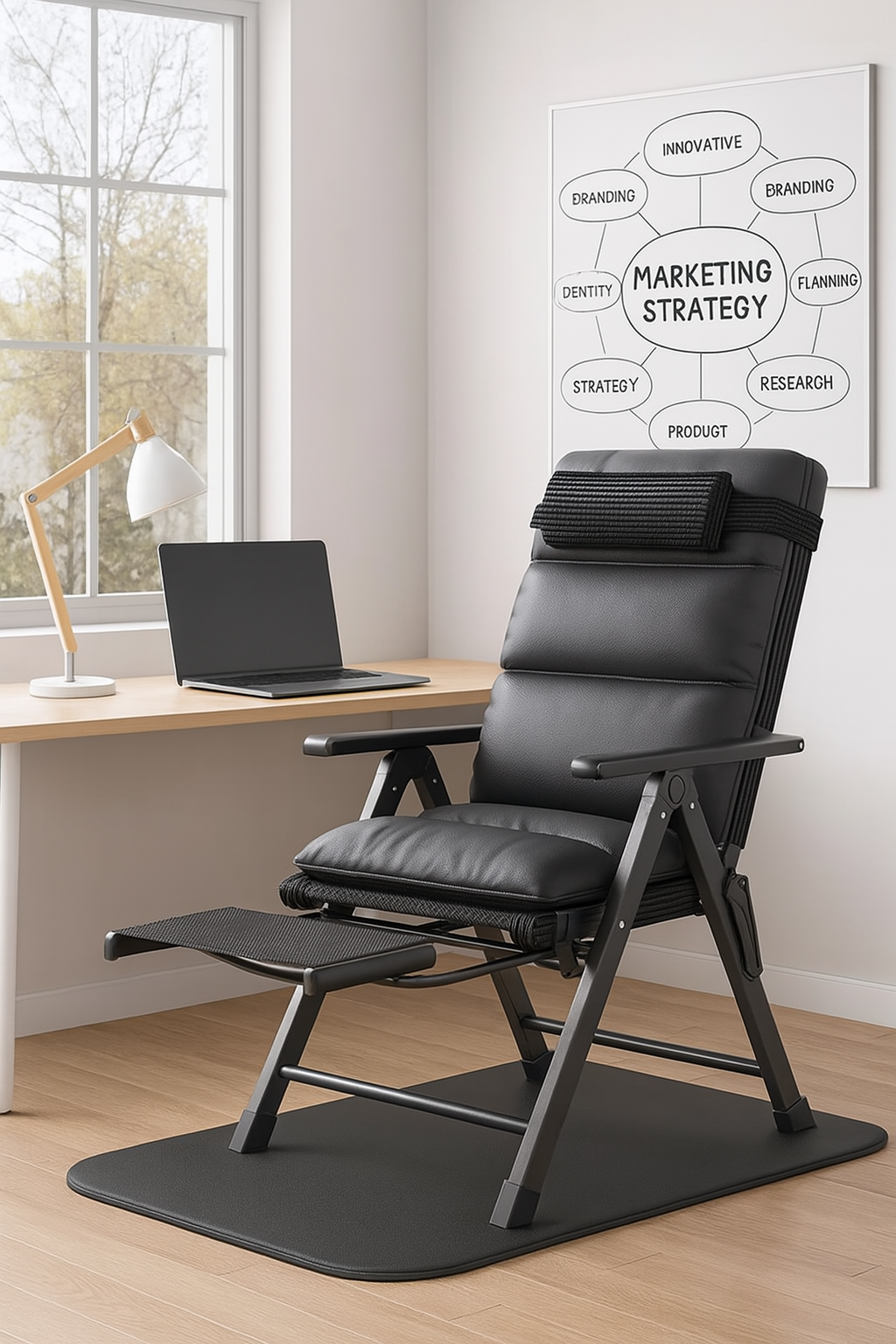 Fauteuil de bureau ergonomique sans roulettes gris