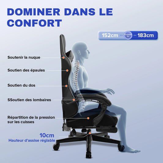 Fauteuil ergonomique avec soutien lombaire presentation