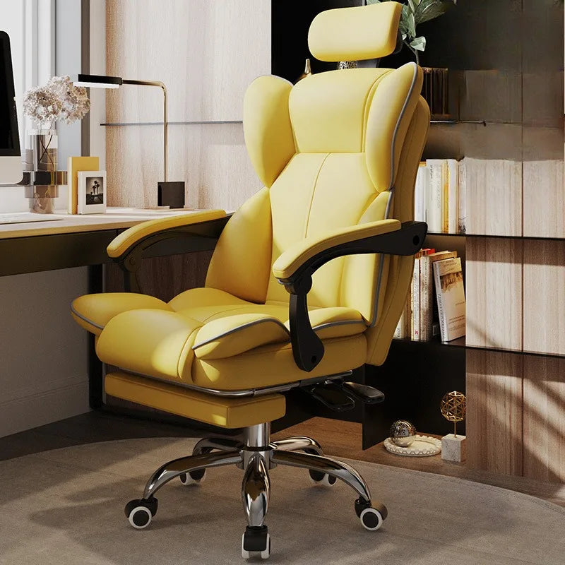 Fauteuil ergonomique de bureau jaune