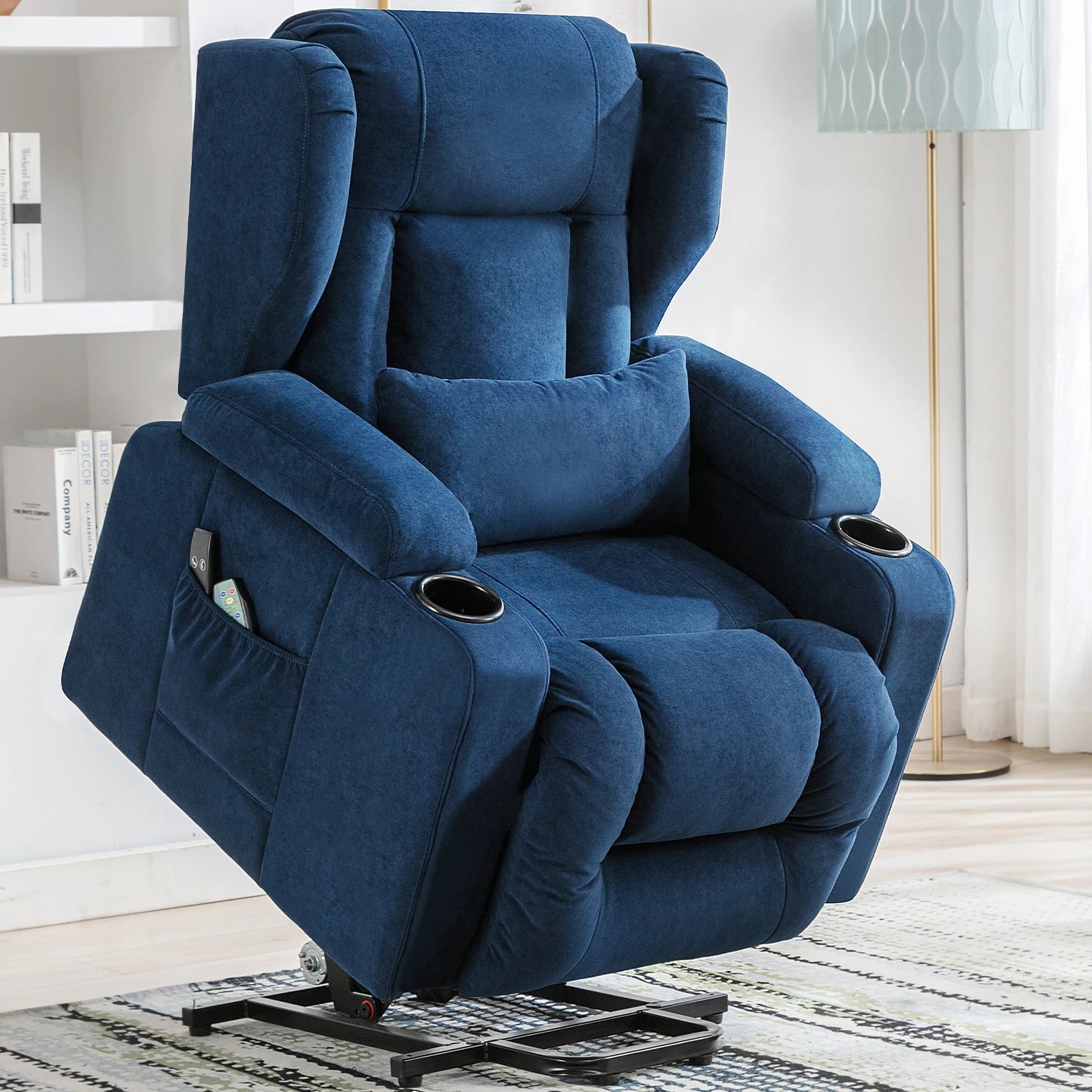 Fauteuil ergonomique salon bleu