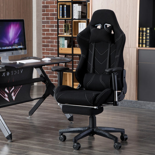 Fauteuil gaming inclinable ergonomique avec repose-pieds en similicuir challenge