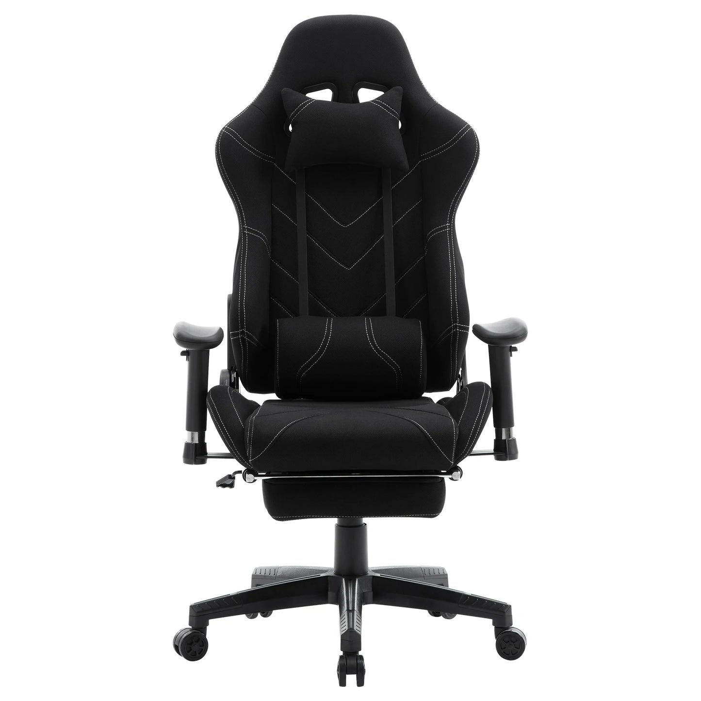 Fauteuil gaming inclinable ergonomique avec repose-pieds en similicuir challenge noir