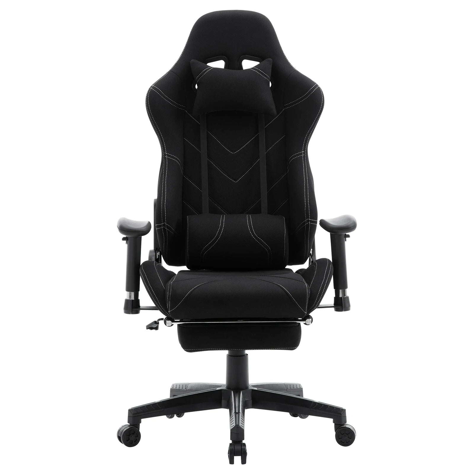 Fauteuil gaming inclinable ergonomique avec repose-pieds en similicuir challenge noir