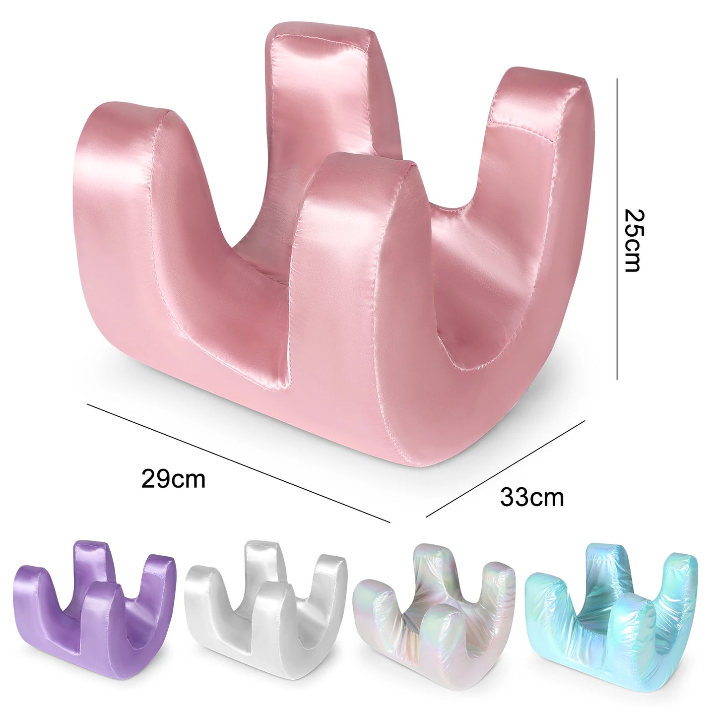 Oreiller ergonomique cervical à mémoire de forme rose
