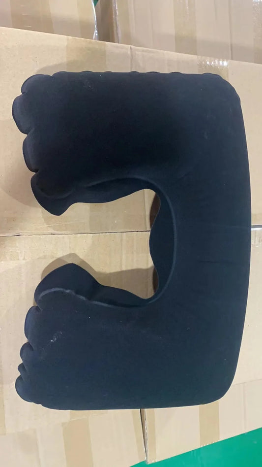 Oreiller ergonomique forme u coussin confortable multiposition bleu