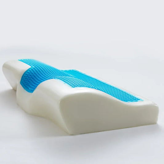 Oreiller ergonomique thermogel - mémoire de forme blanc