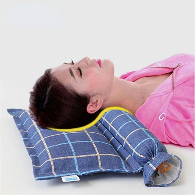 Oreiller pour les cervicales ergonomique bleu