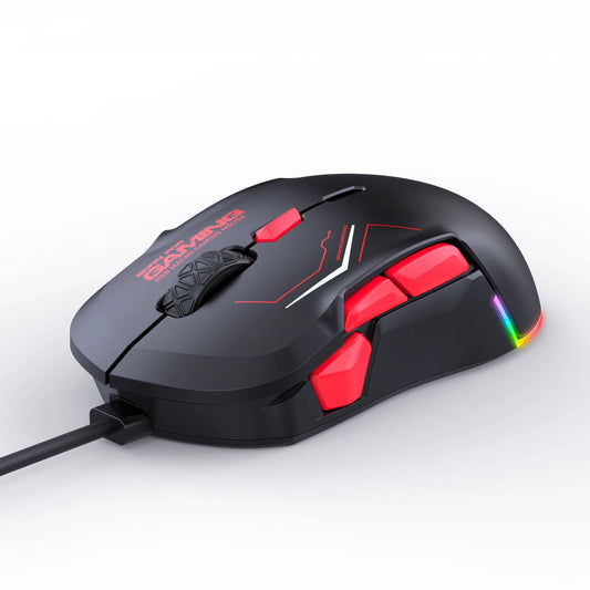 Souris ergonomique filaire rouge
