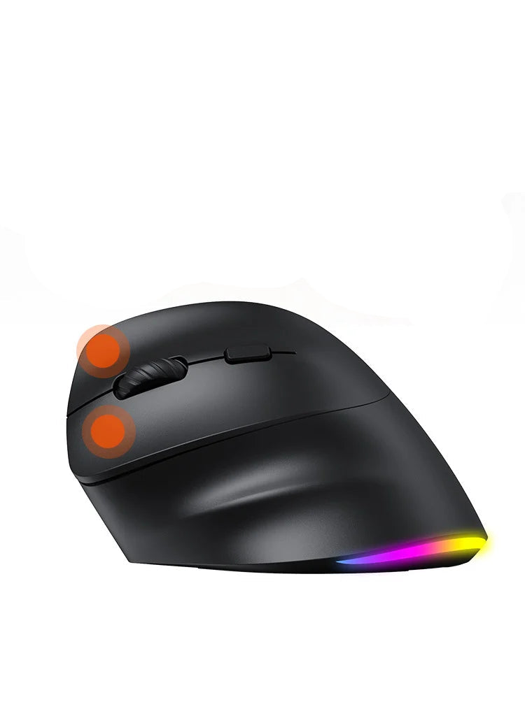 Souris ergonomique gaucher sans fil noir