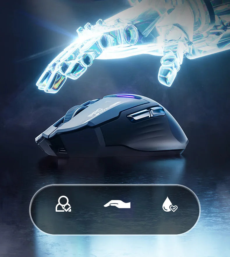 Souris ergonomique sans fil droitier bleu