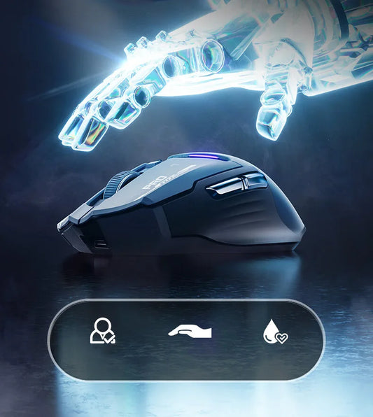 Souris ergonomique sans fil droitier bleu