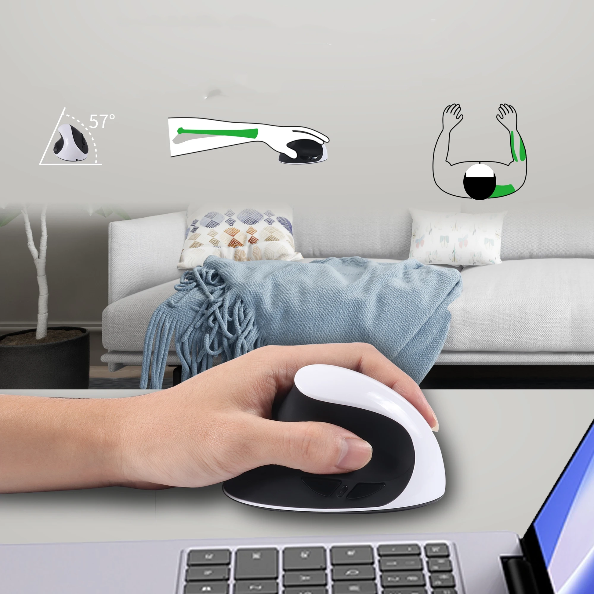 Souris ergonomique verticale pour gaucher bureau