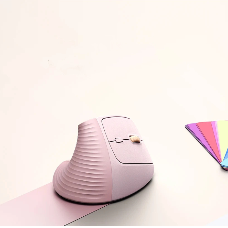 Souris sans fil ergonomique rose