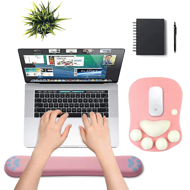 Tapis de souris ergonomique avec gel gris