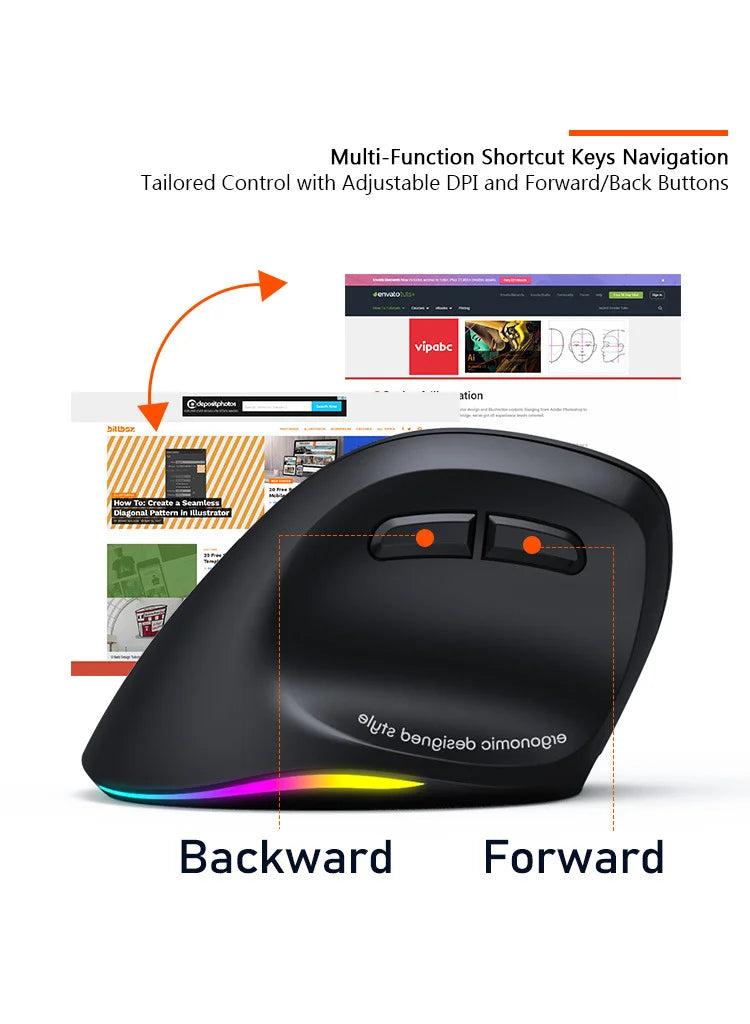 souris ergonomique verticale gaucher sans fil noir