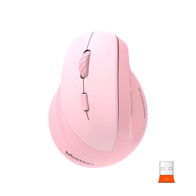 souris ergonomique verticale gaucher sans fil rose
